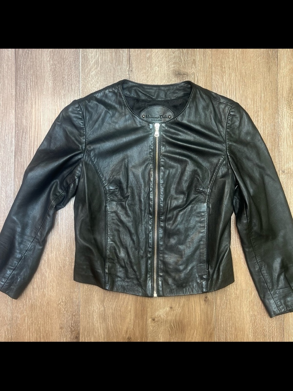 Genuine Leather Black Zip-Front Women's Jacket